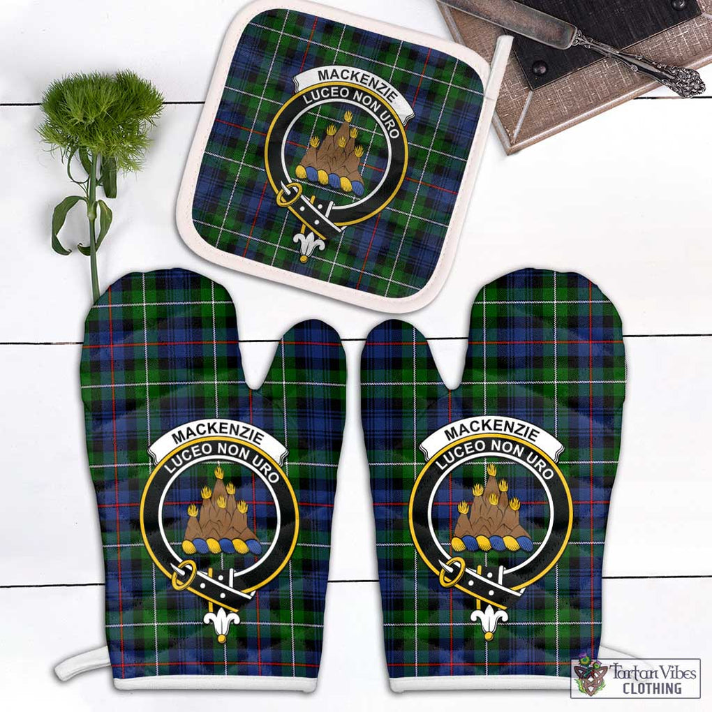 Tartan Vibes Clothing Mackenzie Modern #2 Tartan Combo Oven Mitt & Pot-Holder with Family Crest