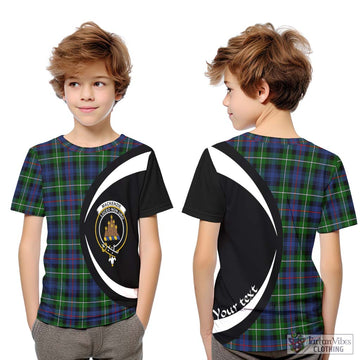 Tartan Vibes Clothing Mackenzie Modern #2 Tartan Kid T-Shirt with Family Crest Circle Style