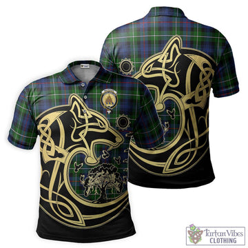 Mackenzie Modern #2 Tartan Polo Shirt with Family Crest Celtic Wolf Style