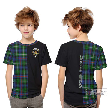 Tartan Vibes Clothing Mackenzie Modern #2 Tartan Kid T-Shirt with Family Crest and Half Of Me Style