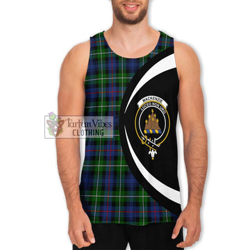 Tartan Vibes Clothing Mackenzie Modern #2 Tartan Men's Tank Top with Family Crest Circle Style