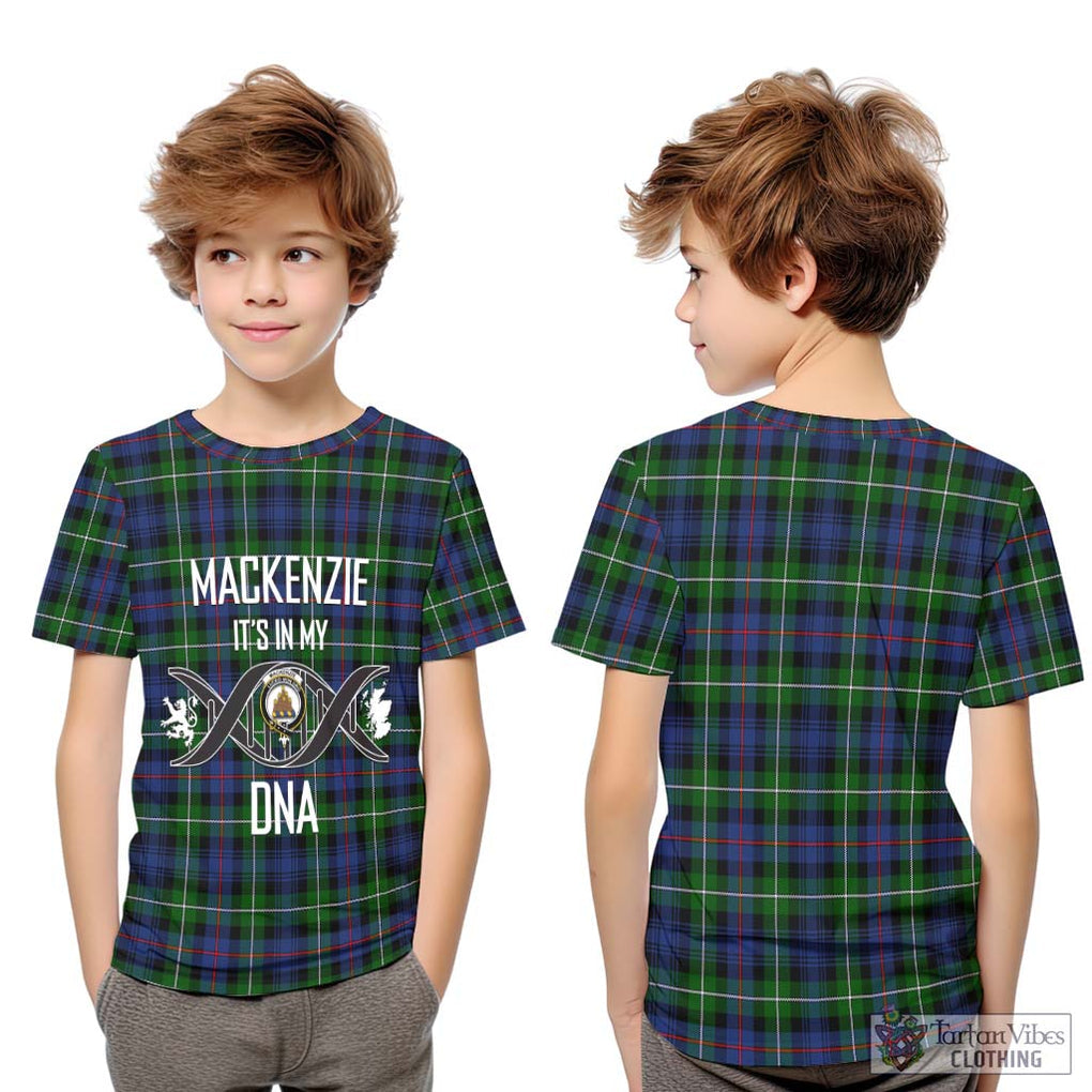Tartan Vibes Clothing Mackenzie Modern #2 Tartan Kid T-Shirt with Family Crest DNA In Me Style
