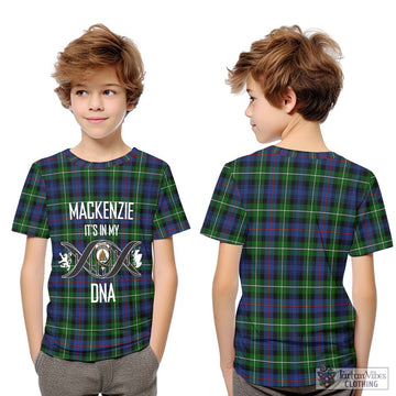 Tartan Vibes Clothing Mackenzie Modern #2 Tartan Kid T-Shirt with Family Crest DNA In Me Style