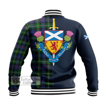 Tartan Vibes Clothing Mackenzie Modern #2 Tartan Baseball Jacket with Scottish Lion Royal Arm Half Style