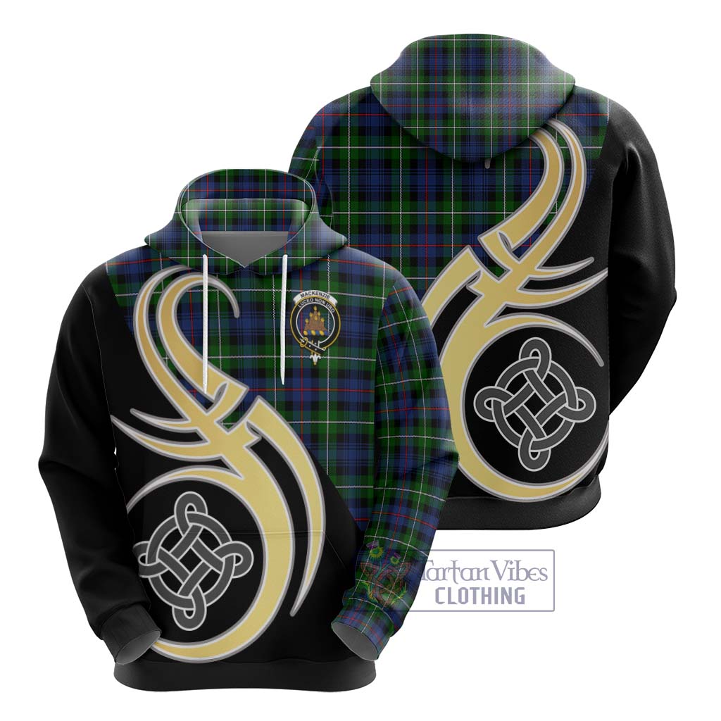 Tartan Vibes Clothing Mackenzie Modern #2 Tartan Hoodie with Family Crest and Celtic Symbol Style