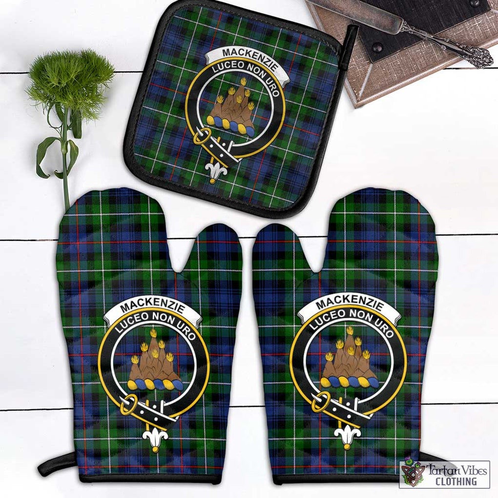 Tartan Vibes Clothing Mackenzie Modern #2 Tartan Combo Oven Mitt & Pot-Holder with Family Crest