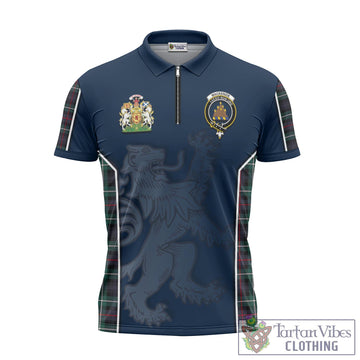 MacKenzie Modern Tartan Zipper Polo Shirt with Family Crest and Lion Rampant Vibes Sport Style
