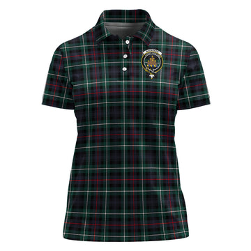 MacKenzie Modern Tartan Polo Shirt with Family Crest For Women