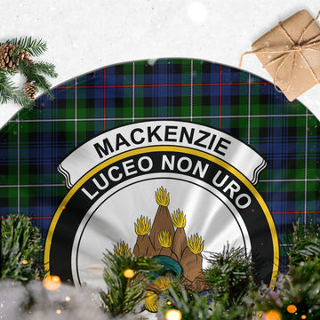 MacKenzie Modern Tartan Christmas Tree Skirt with Family Crest