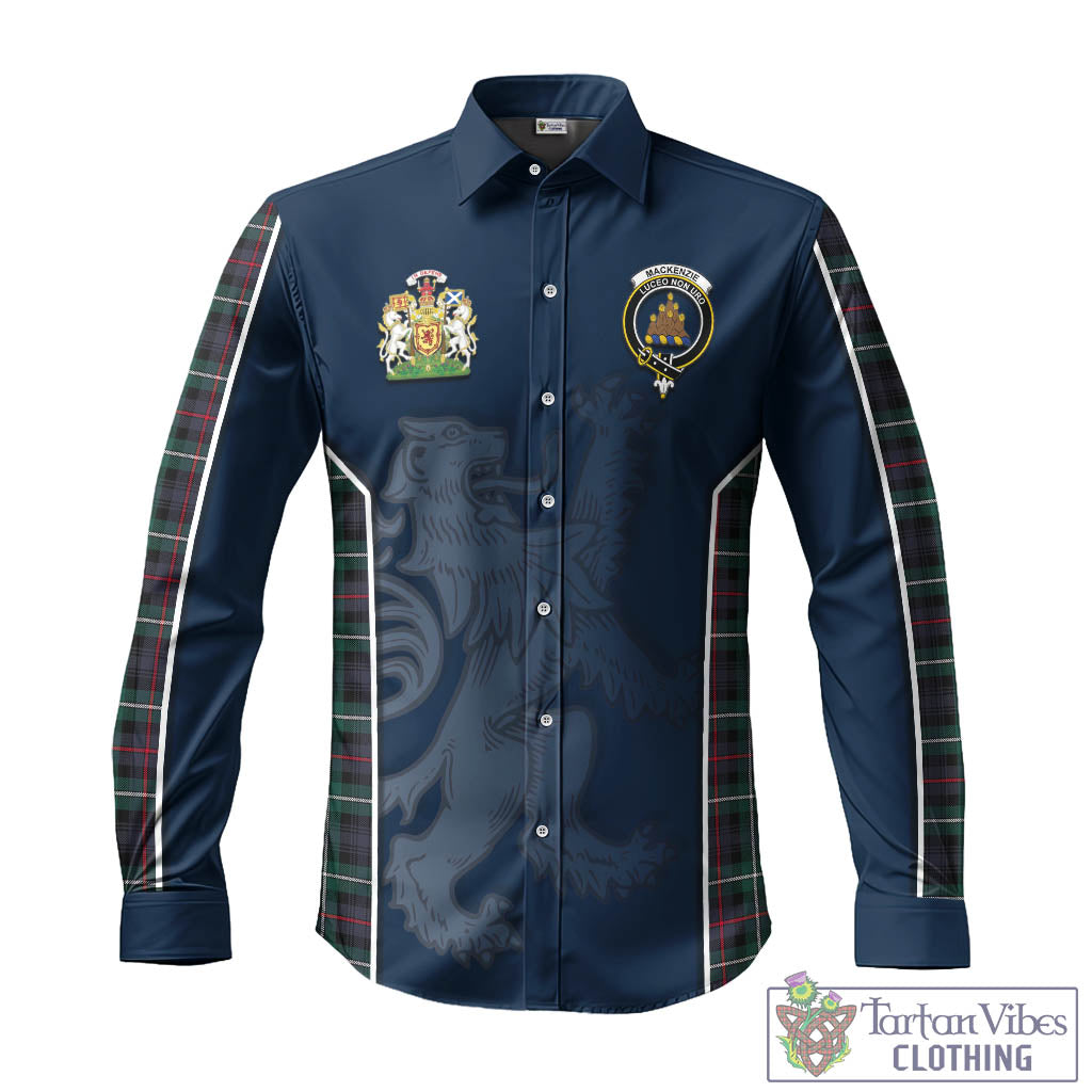 Tartan Vibes Clothing MacKenzie Modern Tartan Long Sleeve Button Up Shirt with Family Crest and Lion Rampant Vibes Sport Style