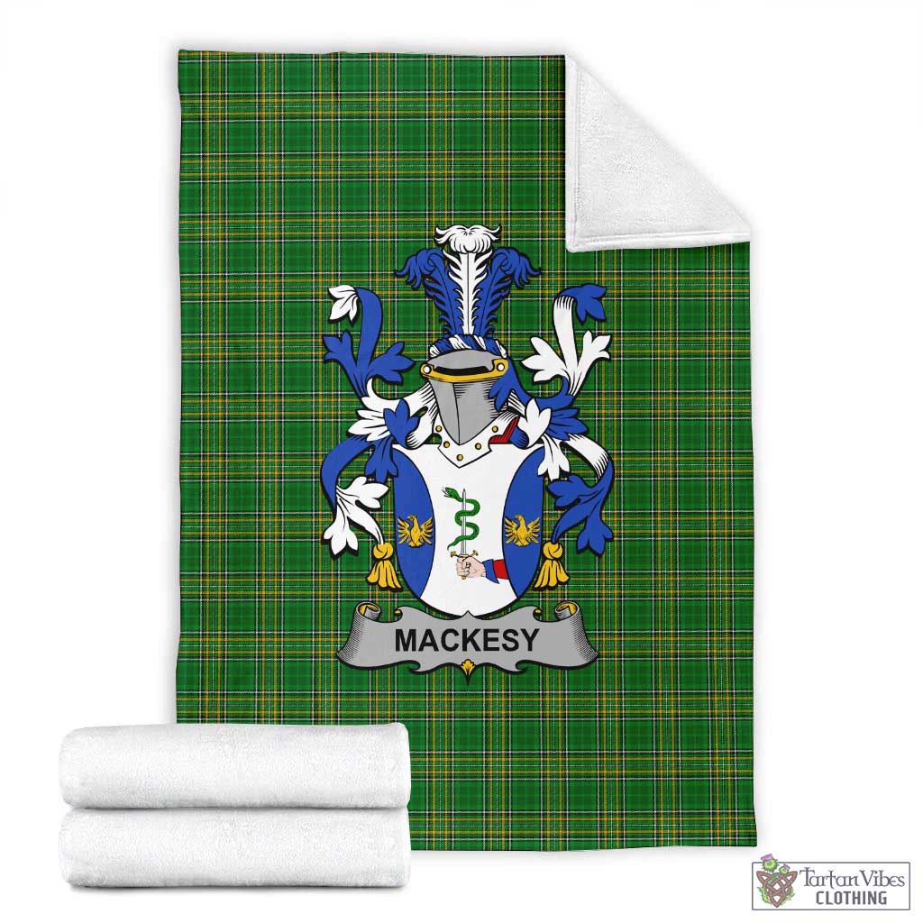 Mackesy Irish Clan Tartan Blanket with Coat of Arms X-Large 59 x 79 inches 150 x 200 cm - Tartan Vibes Clothing