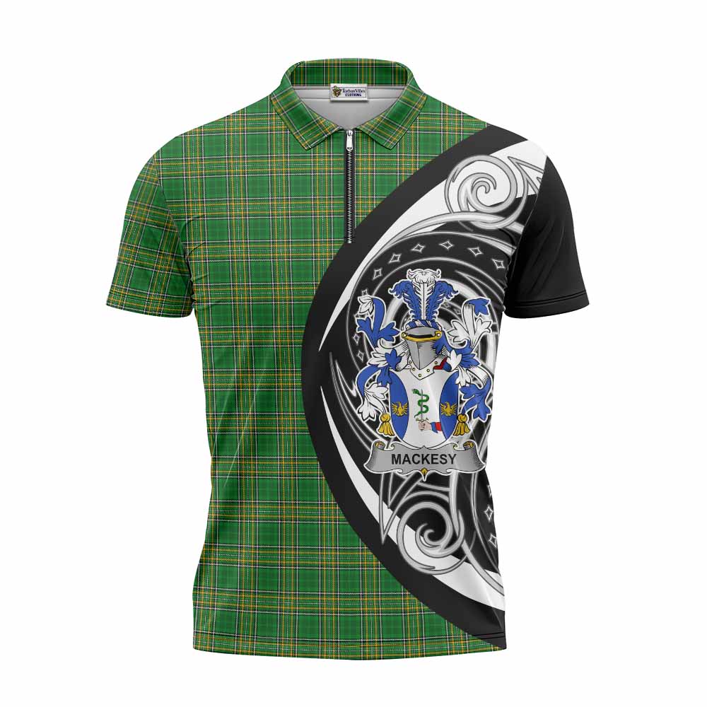 Mackesy Irish Clan Zipper Polo Shirt Celtic Circle Style Unisex - Tartan Vibes Clothing