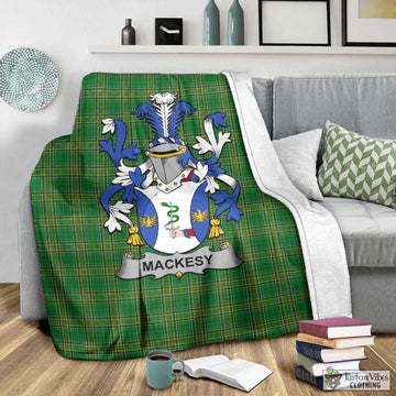 Tartan Vibes Clothing Mackesy Irish Clan Tartan Blanket with Coat of Arms