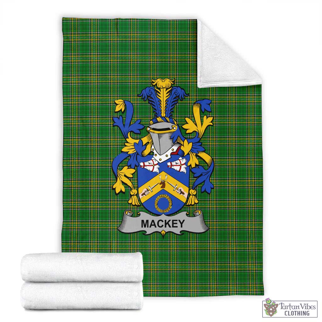 Mackey Irish Clan Tartan Blanket with Coat of Arms X-Large 59 x 79 inches 150 x 200 cm - Tartan Vibes Clothing