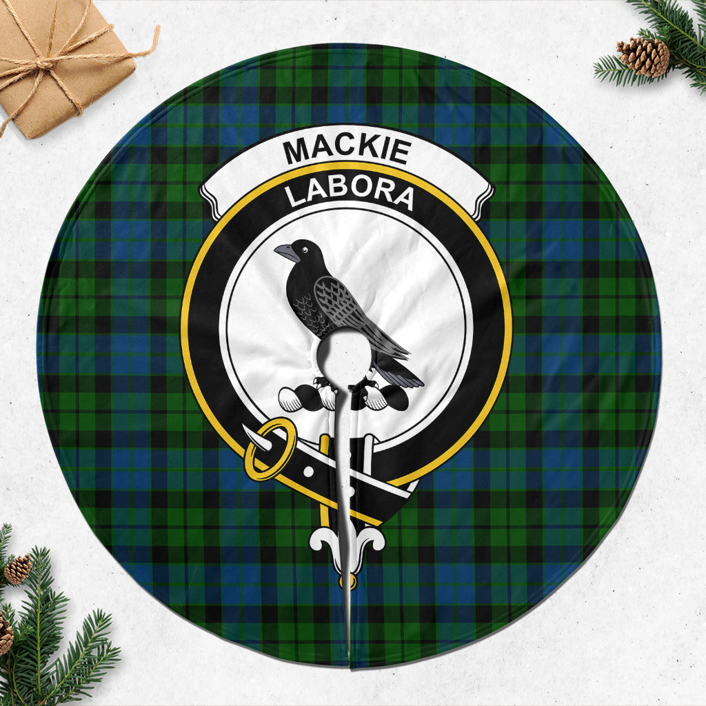 MacKie Tartan Christmas Tree Skirt with Family Crest - Tartanvibesclothing