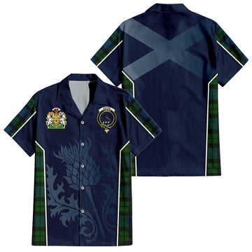 MacKie (McKie) Tartan Hawaiian Shirt with Family Crest and Scottish Thistle Vibes Sport Style