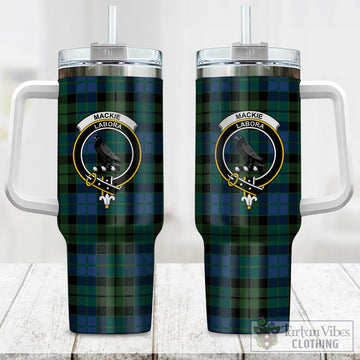 Tartan Vibes Clothing MacKie Tartan and Family Crest Tumbler with Handle