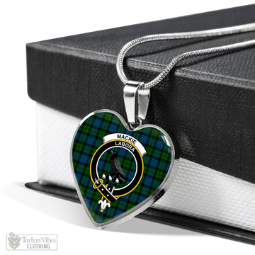 MacKie Tartan Heart Necklace with Family Crest
