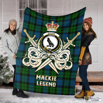 MacKie (McKie) Tartan Blanket with Clan Crest and the Golden Sword of Courageous Legacy