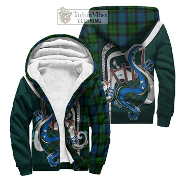 MacKie (McKie) Tartan Sherpa Hoodie with Epic Bagpipe Style