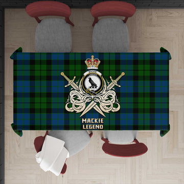 MacKie (McKie) Tartan Tablecloth with Clan Crest and the Golden Sword of Courageous Legacy