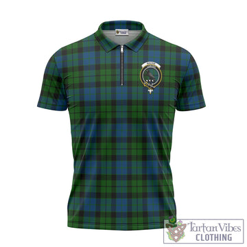 Tartan Vibes Clothing MacKie Tartan Zipper Polo Shirt with Family Crest