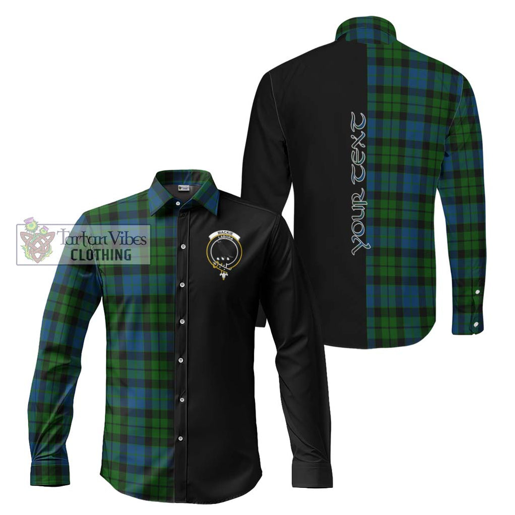 MacKie (McKie) Tartan Long Sleeve Button Shirt with Family Crest and Half Of Me Style Men's Shirt S - Tartanvibesclothing Shop