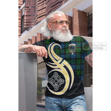 Tartan Vibes Clothing MacKie Tartan Cotton T-shirt with Family Crest and Celtic Symbol Style