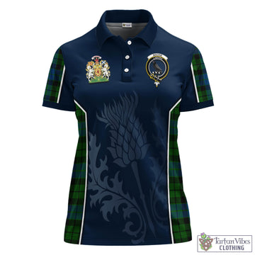 Tartan Vibes Clothing MacKie Tartan Women's Polo Shirt with Family Crest and Scottish Thistle Vibes Sport Style