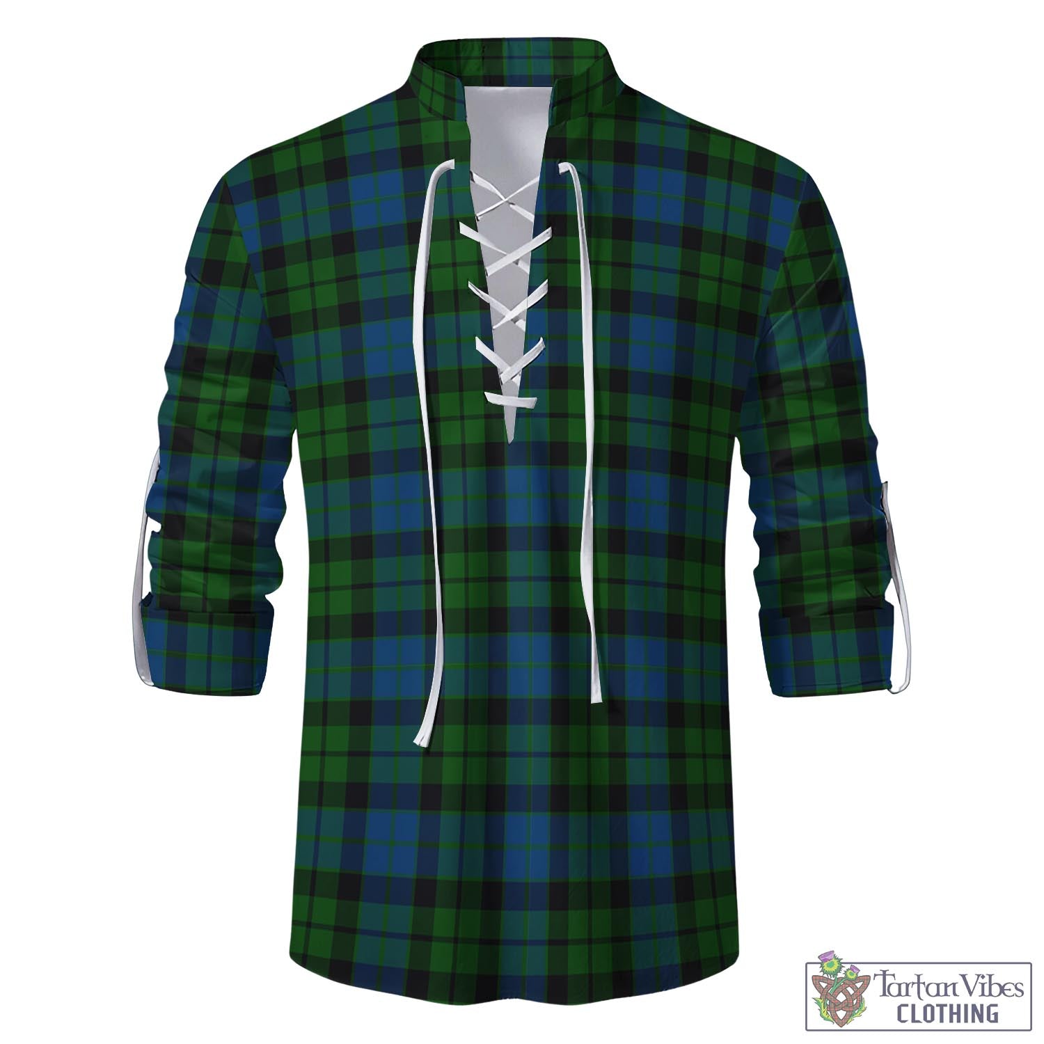 Tartan Vibes Clothing MacKie Tartan Men's Scottish Traditional Jacobite Ghillie Kilt Shirt