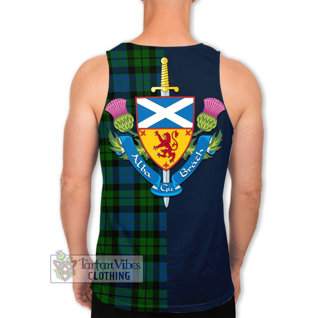 Tartan Vibes Clothing MacKie Tartan Men's Tank Top with Scottish Lion Royal Arm Half Style