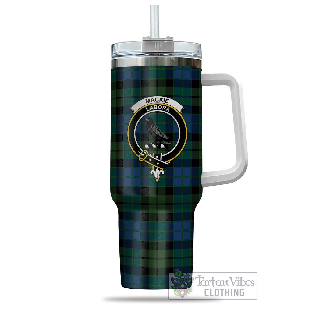 Tartan Vibes Clothing MacKie Tartan and Family Crest Tumbler with Handle