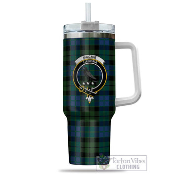 Tartan Vibes Clothing MacKie Tartan and Family Crest Tumbler with Handle