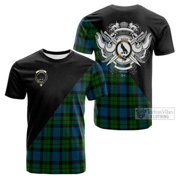 Tartan Vibes Clothing MacKie Tartan Cotton T-shirt with Family Crest and Military Logo Style