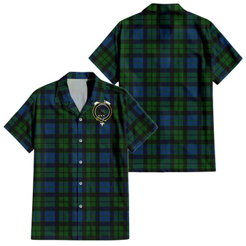 MacKie Tartan Short Sleeve Button Down Shirt with Family Crest