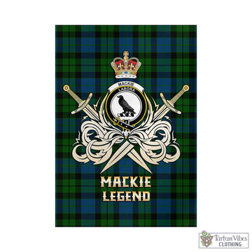 MacKie (McKie) Tartan Garden Flag with Clan Crest and the Golden Sword of Courageous Legacy