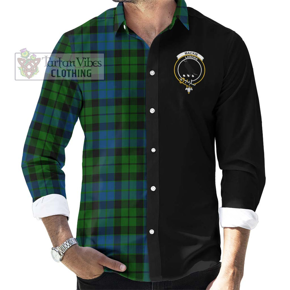 MacKie (McKie) Tartan Long Sleeve Button Shirt with Family Crest and Half Of Me Style - Tartanvibesclothing Shop