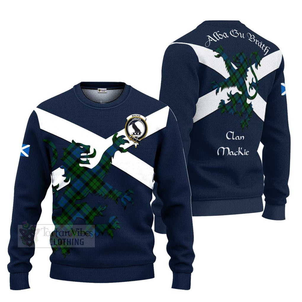Tartan Vibes Clothing MacKie (McKie) Tartan Lion Rampant Knitted Sweater – Proudly Display Your Heritage with Alba Gu Brath and Clan Name