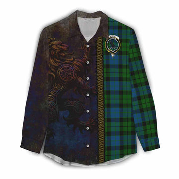 MacKie (McKie) Tartan Family Crest Women's Casual Shirt Alba Gu Brath Be Brave Lion Ancient Style