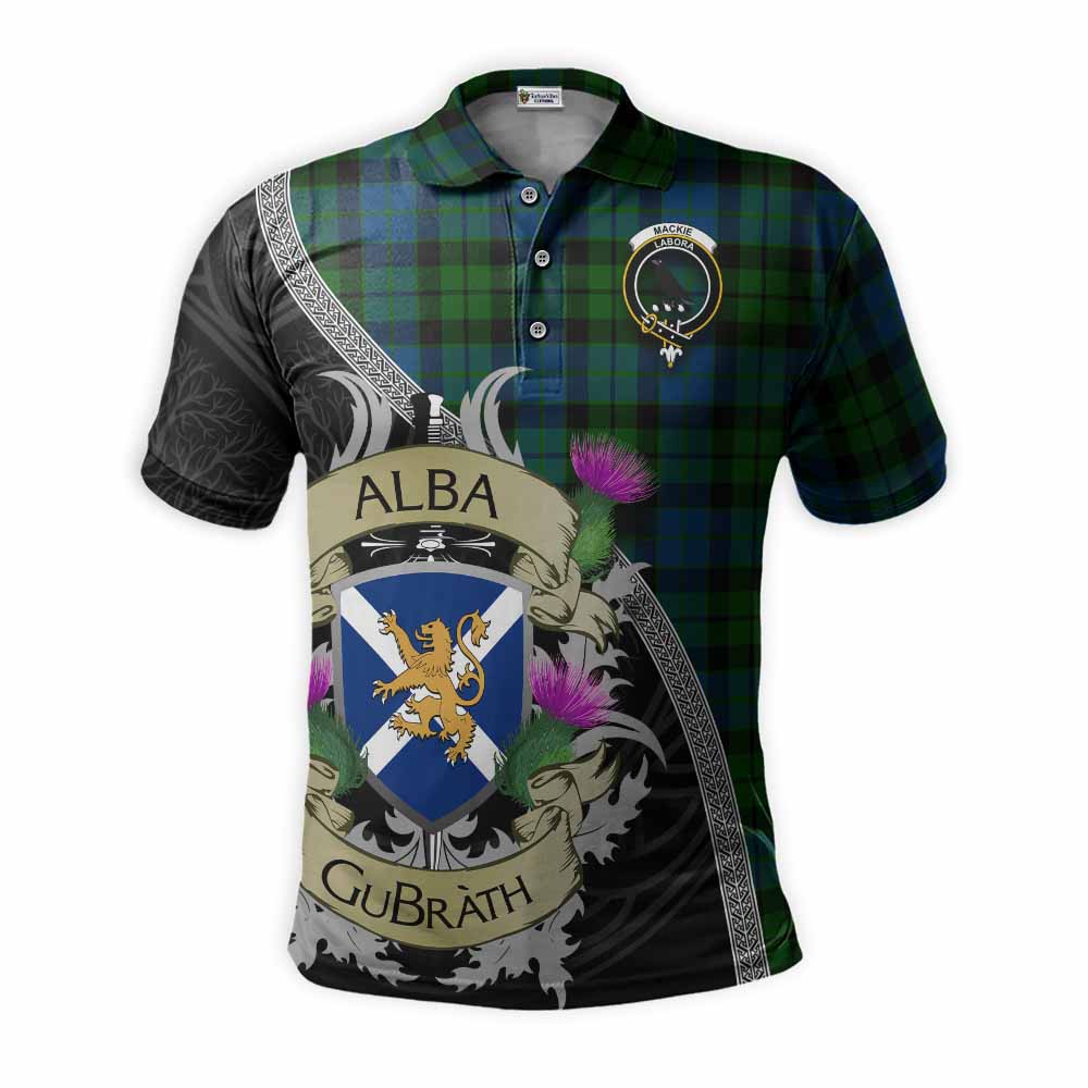 Tartan Vibes Clothing MacKie (McKie) Tartan Family Crest Polo Shirt Lion Rampant Royal Thistle Shield Celtic Inspired