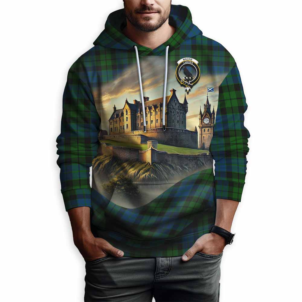 Tartan Vibes Clothing MacKie (McKie) Tartan Family Crest Hoodie with Scottish Ancient Castle Style