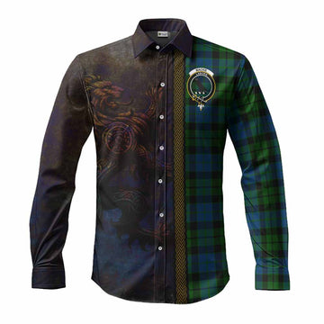 MacKie (McKie) Tartan Family Crest Long Sleeve Button Shirt Alba Gu Brath Be Brave Lion Ancient Style