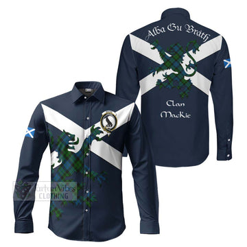 Tartan Vibes Clothing MacKie (McKie) Tartan Lion Rampant Long Sleeve Button Shirt – Proudly Display Your Heritage with Alba Gu Brath and Clan Name