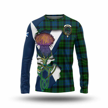 Tartan Vibes Clothing MacKie (McKie) Tartan Family Crest Long Sleeve T-Shirt Scottish Thistle Celtic Inspired