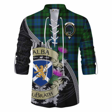 Tartan Vibes Clothing MacKie (McKie) Tartan Family Crest Ghillie Kilt Shirt Lion Rampant Royal Thistle Shield Celtic Inspired
