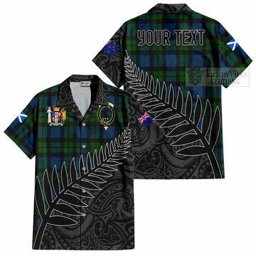 MacKie (McKie) Crest Tartan Hawaiian Shirt with New Zealand Silver Fern Half Style