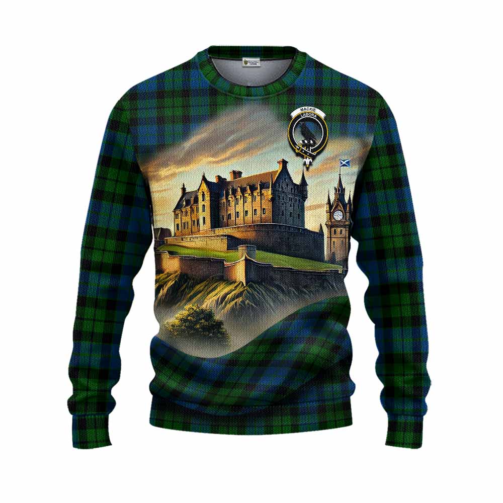 Tartan Vibes Clothing MacKie (McKie) Tartan Family Crest Knitted Sweater with Scottish Ancient Castle Style