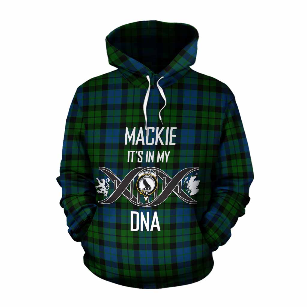Tartan Vibes Clothing MacKie (McKie) Tartan Cotton Hoodie with Family Crest DNA In Me Style