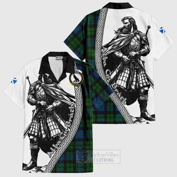 MacKie (McKie) Tartan Clan Crest Hawaiian Shirt with Highlander Warrior Celtic Style