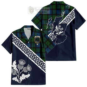 MacKie (McKie) Tartan Hawaiian Shirt Featuring Thistle and Scotland Map